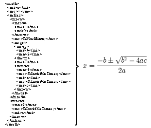 MathML and resultant equation